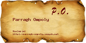 Parragh Ompoly névjegykártya